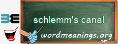 WordMeaning blackboard for schlemm's canal